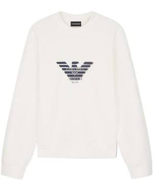 Emporio Armani Double Jersey Sweatshirt With Logo - White
