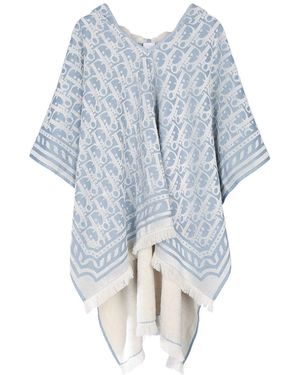 Dior Iviera Oblique Hooded Poncho - Blue