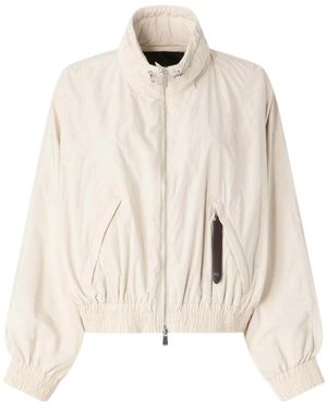 Pinko Oversized Blouson Jacket With Drawstring - Natural