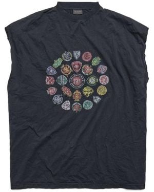 Balenciaga Spiral Crest Sleeveless T-Shirt - Blue