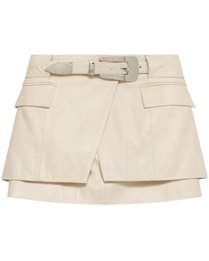 IRO Asymmetrical Belted Mini Skirt - Natural