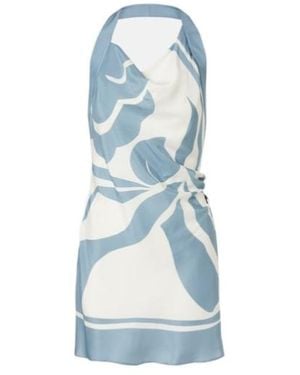 SIR. Lilou Halterneck Silk Minidress - Blue