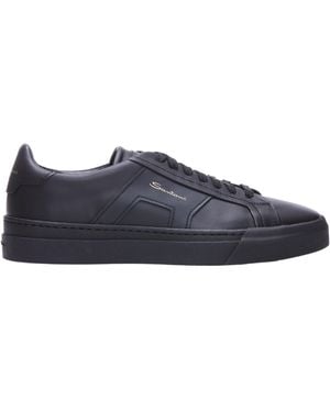 Santoni Double Buckle Lace-Up Trainers - Blue