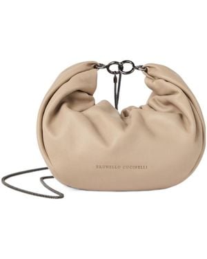 Brunello Cucinelli Chain-Linked Shoulder Bag - Metallic