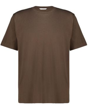 AURALEE Crew-Neck Short-Sleeve T-Shirt - Brown