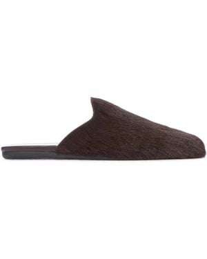 Prada Leather Slippers - Brown