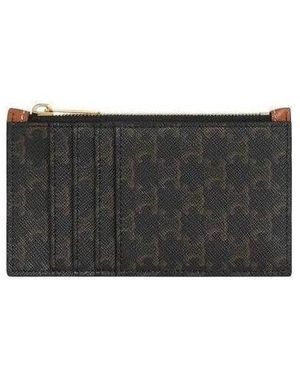 Celine Zipped Compact Card Holder - Black