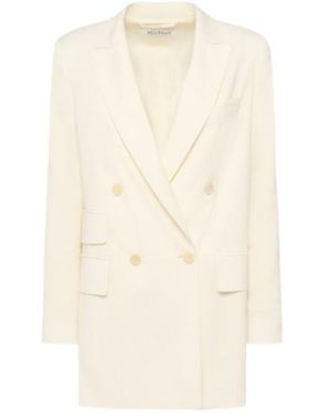 Max Mara Double-Breasted Blazer - Natural