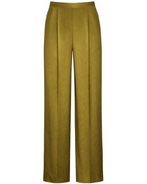 Max Mara Pantalon Cono En Soie Vert - Green