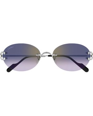 Cartier Oval-Frame Sunglasses - Blue