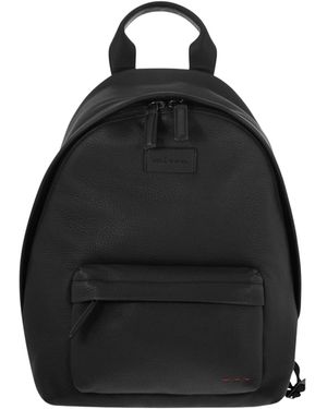 Kiton Logo Patch Zipped Backpack - Black