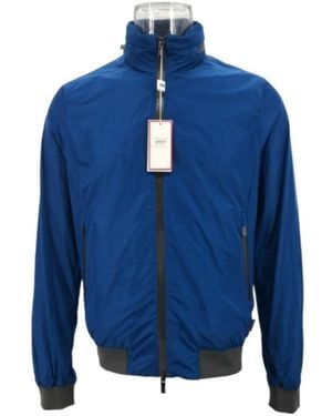Armani Collezioni Long-Sleeved Zipper Casual Jacket - Blue