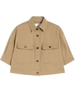 Max Mara Cotton Cropped Jacket - Natural
