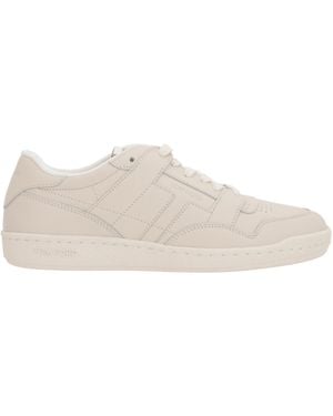 Tom Ford Logo-Debossed Lace-Up Trainers - White
