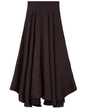 Loro Piana Elise High Waist Midi Skirt - Brown