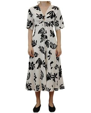 Marella Linen And Viscose Mat Dress - Multicolour