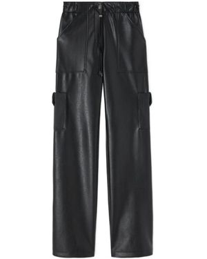 Ermanno Scervino Drawstring-Waist Faux-Leather Pants - Black