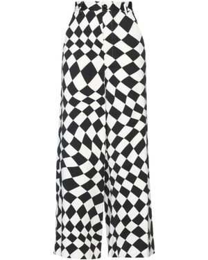 MM6 by Maison Margiela Plaid Stretch Trousers - White
