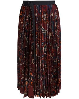 Sacai Floral Print Skirt - Purple