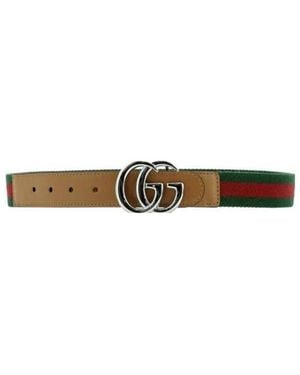 Gucci Gg Logo-Plaque Belt - White
