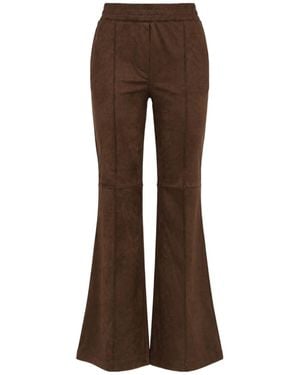 D.exterior Flared Pull-On Trousers - Brown