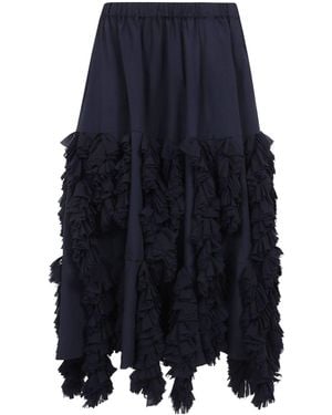 Comme des Garçons Comme Des Garçons Layered Ruffle Midi Skirt - Blue