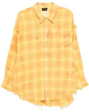R13 Shredded Seam Drop Neck Shirt - Yellow