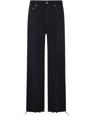 Rick Owens Geth Raw-Cut Wide-Leg Jeans - Blue