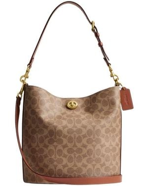 COACH Willow Soft Bucket Bag Tan Caramel - Brown