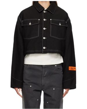 Heron Preston Short Button Cotton Jacket - Black