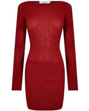AYA MUSE Loca Ribbed Mini Dress - Red