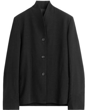 TOTEME Totême Single-Breasted V-Neck Blazer - Black