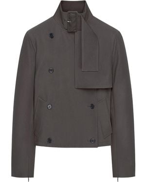 Courreges Buckle Long-Sleeves Cotton Jacket - Grey