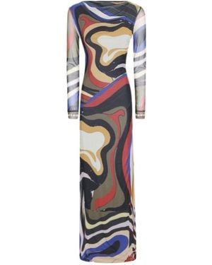 OTTOLINGER Printed Mesh Maxi Dress - White