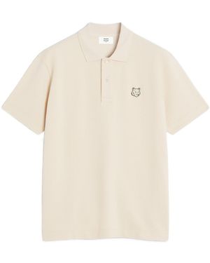Maison Kitsuné Maison Kitsuné Bold Fox Head Patch Polo Shirt - White