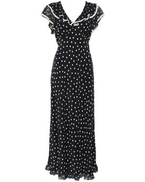 RIXO London Polka-Dot Dress - Black