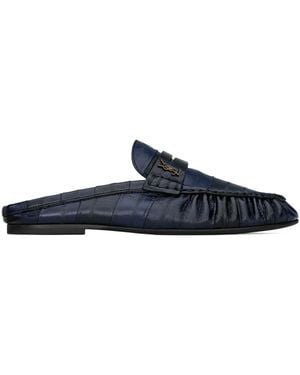 Saint Laurent Le Loafer Mules - Blue