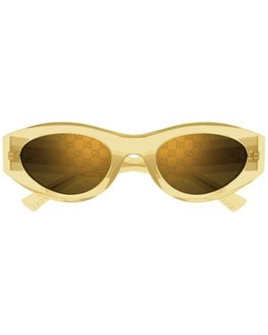 Gucci Eyewear Oval Frame Sunglasses - Yellow