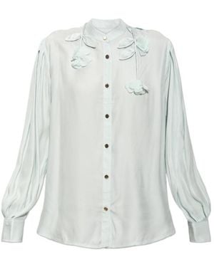 Self-Portrait Light Viscose Blouse - White