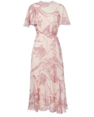Erdem Printed Silk Midi Dress - Pink