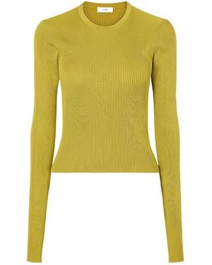 Rier Ribbed Silk T-Shirt - Green