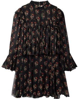 Doen Ruffled Mini Dress - Black