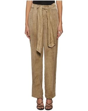 Dondup Lace Up Straight Casual Trousers - Natural