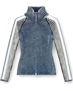 DIESEL M-Estrella Zip-Up Cardigan - Blue