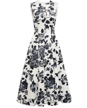 Emilia Wickstead Mara Floral Twill Midi Dress - White