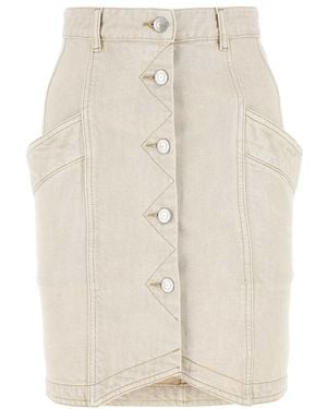 Isabel Marant Buttoned-Up High-Waisted Skirt - Natural