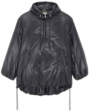 Saint Laurent Saint Logo Embossed Drawstring Jacket - Grey