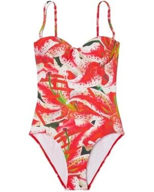 Tory Burch Floral-Print Swimsuit - Red