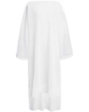 Alaïa Linen-Silk Kaftan Dress - White