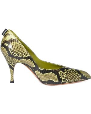 Miu Miu Python-Print Ayers Leather Pumps - Green